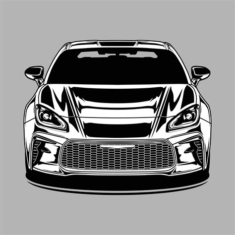 Black and White view car vector illustration for conceptual design ...