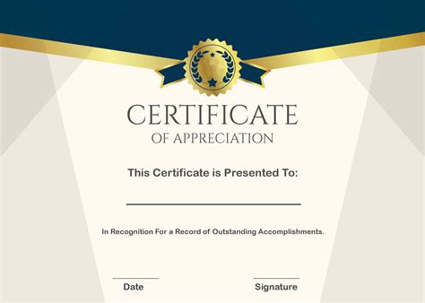 ️ Sample Certificate of Appreciation Form Template ️