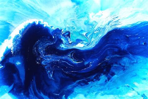 Large Navy abstract Blue abstract Ocean Wave painting Blue Seascape ...