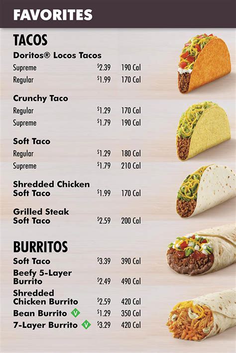 Taco Bell Menu | Order Online | Delivery | Lincoln NE | City-Wide ...