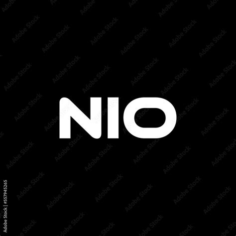 NIO letter logo design with black background in illustrator, vector ...