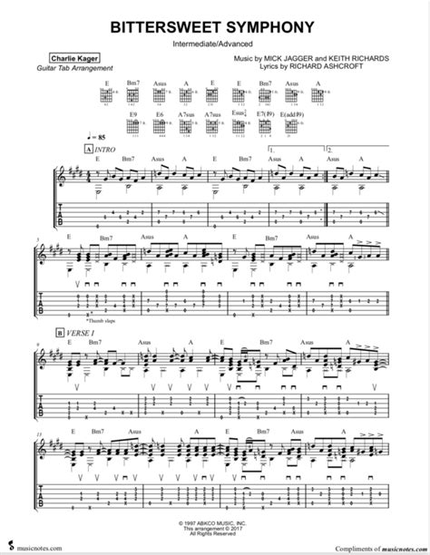 Bittersweet Symphony Chords Capo at Stuart Childress blog