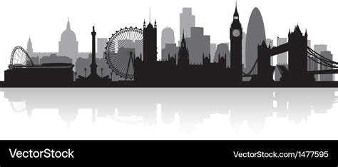 London city skyline silhouette Royalty Free Vector Image