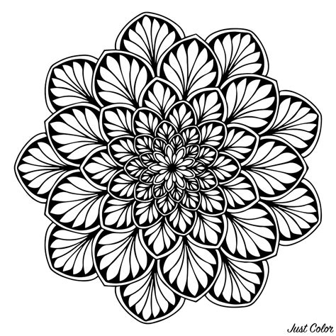 Mandala végétal et harmonieux - Mandalas sur le thème des Fleurs et ...