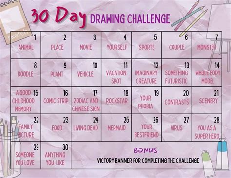 30 Day Drawing Challenge - Hess UnAcademy