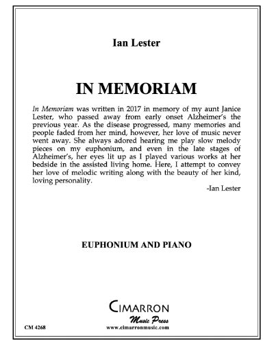 In Memoriam Sheet Music by Ian Lester | nkoda | Free 7 days trial