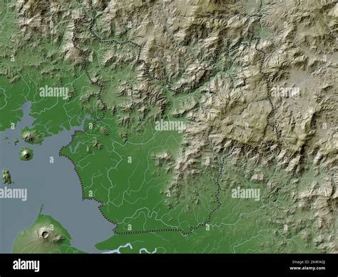 Choluteca, department of Honduras. Elevation map colored in wiki style ...