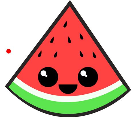 Sweet Watermelon - Food Kawaii Cute Easy Drawings , Transparent Cartoon ...