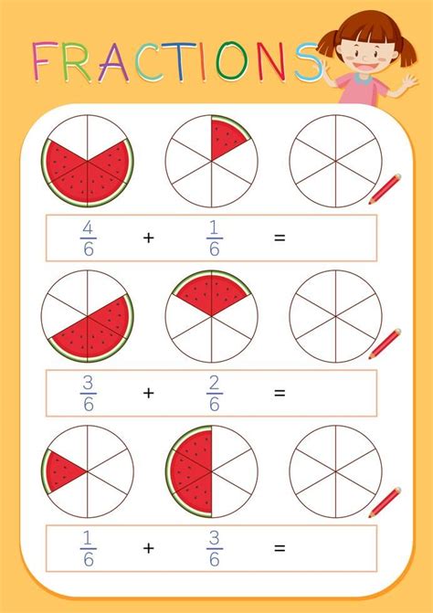 A math fractions worksheet | Fractions worksheets, Math fractions ...