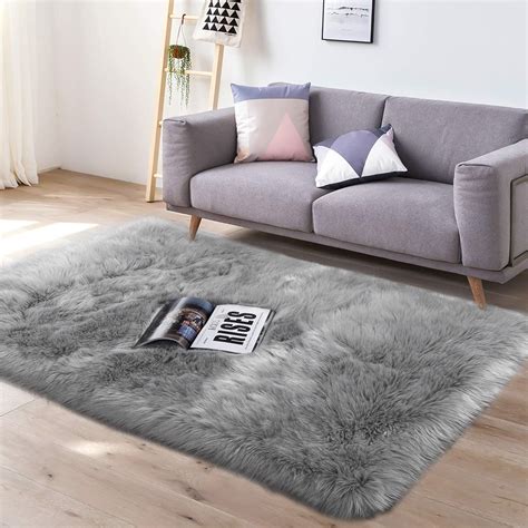 Lochas Super Soft Faux Sheepskin Fur Area Rugs for Bedroom Floor Shaggy ...