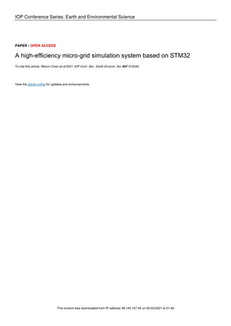 (PDF) A high-efficiency micro-grid simulation system based on STM32