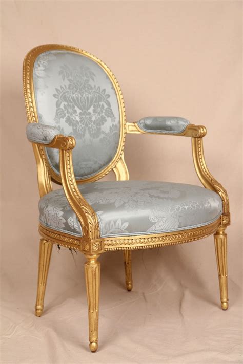 Fine Early 19th Century Gilded French Louis XVI Antique Fauteuil Arm ...