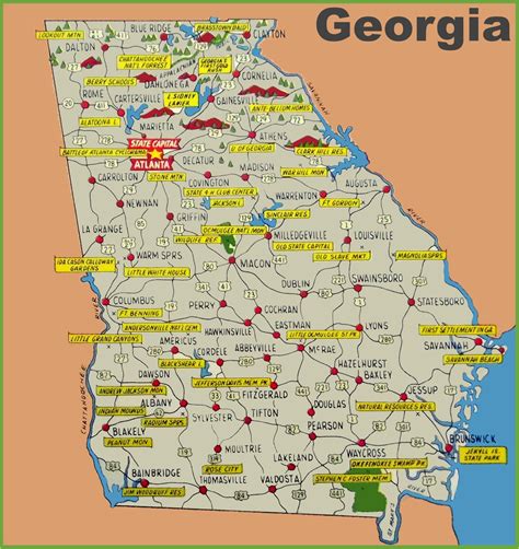 State Parks Georgia Map - Cities And Towns Map