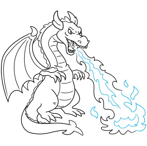 How To Draw A Realistic Dragon Breathing Fire