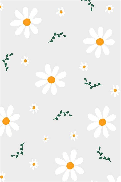 Download free vector of Daisy flowers patterned background vector cute ...