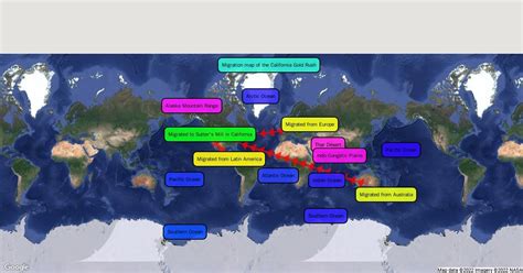 Migration map of the California Gold Rush : Scribble Maps