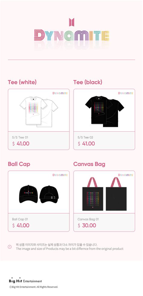 BTS Dynamite Official Merch Collection for Pre-order