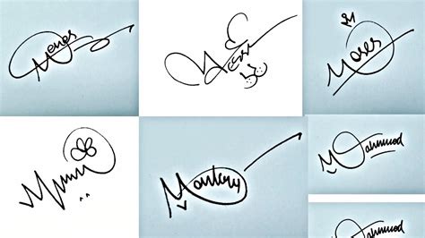 Part 4 || How to Draw Signature like a Billionaire (For Alphabet "M ...