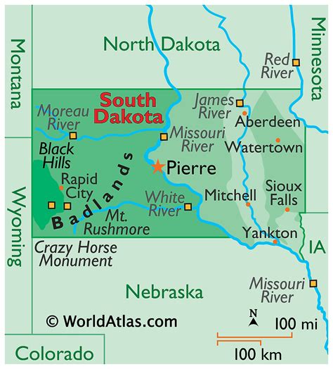 Mapas de Dakota del Sur - Atlas del Mundo