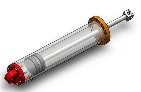 3D and 2D drawing of Hydraulic Piston Cylinder Assembly - download free ...