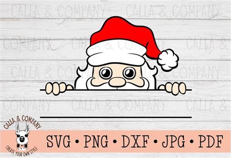 Peeking Santa svg Png Dxf Jpg | Etsy