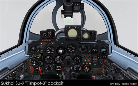 3d sukhoi su 9 cockpit model