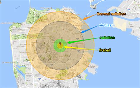 This nuclear-explosion simulator shows where radioactive fallout would ...