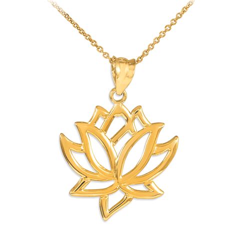 Gold Lotus Flower Pendant