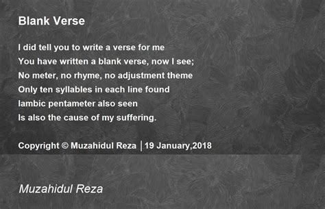 Blank Verse - Blank Verse Poem by Muzahidul Reza