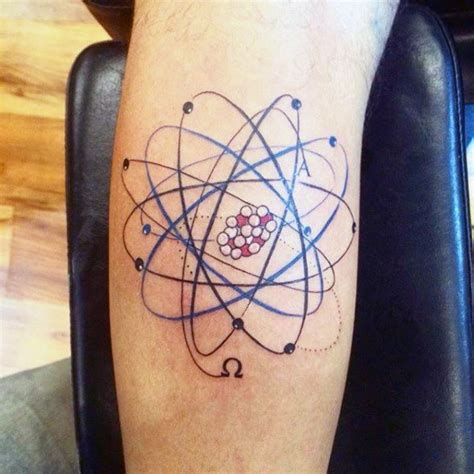 40 Atom Tattoo Designs For Men - Chemical Element Ink Ideas Leg Tattoo ...