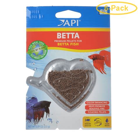 API Betta Premium Pellets for Betta Fish Food .09 oz - Pack of 6 ...