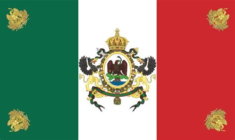 Mexico Flag Primer Imperio Mexican Empire Segundo Tercera República ...