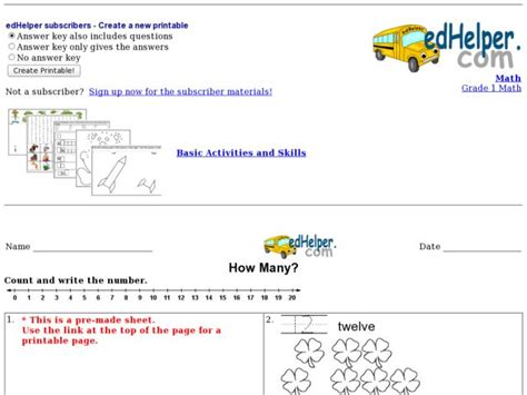 How Many?, #7 Worksheet for Pre-K - 1st Grade | Lesson Planet