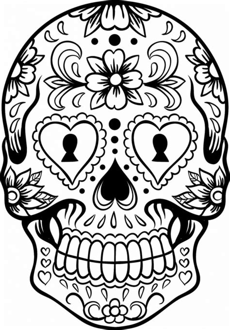 Sugar Skull Line Drawing at GetDrawings | Free download