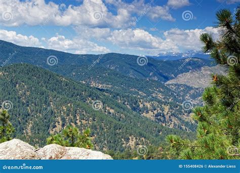 View To Flagstaff Mountain To the Rocky Mountains Near Boulder in ...