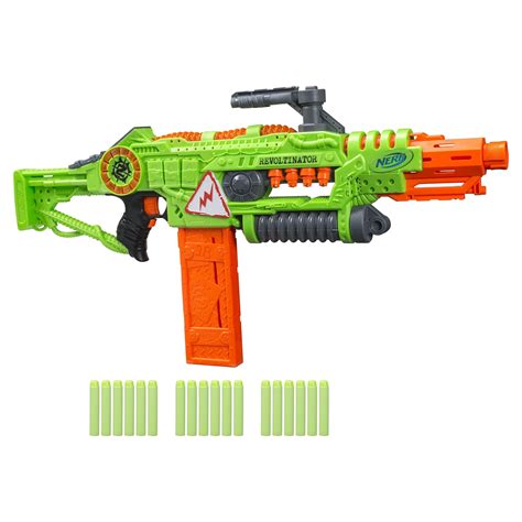 Nerf Revoltinator Zombie Strike Motorized Blaster Toy Gun with 18 Darts ...