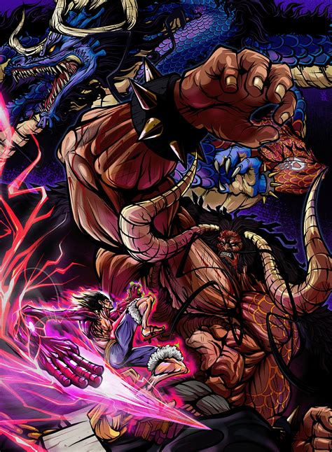 Luffy vs Kaido Fanart on Behance | Personagens de anime, Desenhos de ...