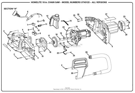 Homelite UT43123 16 in. Electric Chain Saw Parts Diagram for General ...