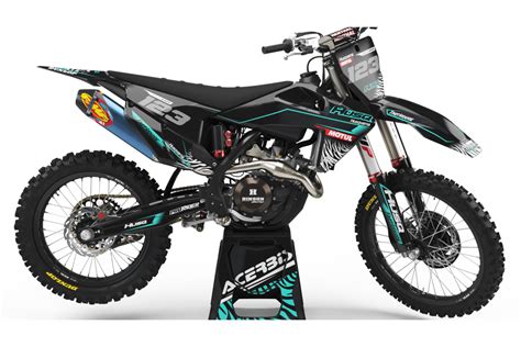 Custom dirt bike Graphics kit Husqvarna CYAN SEVEN | custom-graphics-mx