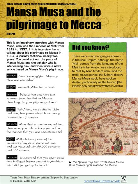 Mansa Musa and the Pilgrimage to Mecca in DEPTH - DocsLib