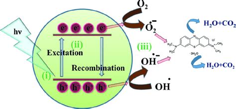 Schematic illustration of photocatalytic dye degradation. | Download ...