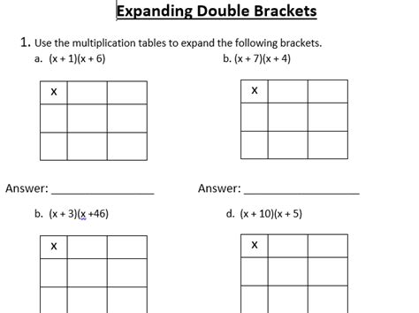 Expanding Brackets Lesson and Worksheet | Teaching Resources