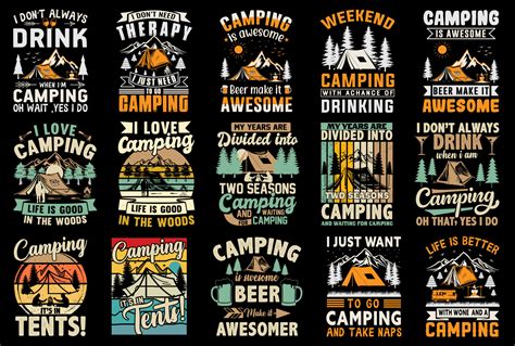 Camping t shirt design bundle free, camping vector element free, camp ...