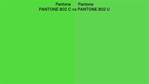 Pantone 802 C vs PANTONE 802 U side by side comparison