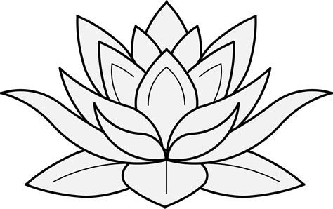 Lotus Flower Black And White Drawing | Free download on ClipArtMag