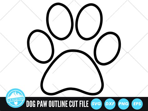 Dog Paw Outline SVG | Animal Paw Print SVG By LD Digital | TheHungryJPEG