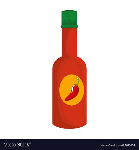 Chili pepper sauce bottle Royalty Free Vector Image