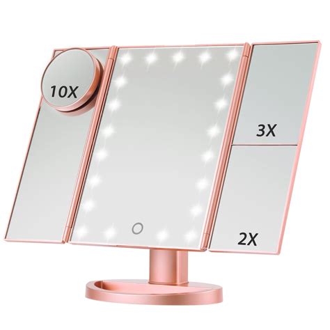 Magicfly Led Lighted Makeup Mirror, 10X 3X 2X 1X Magnifying Mirror 21 ...