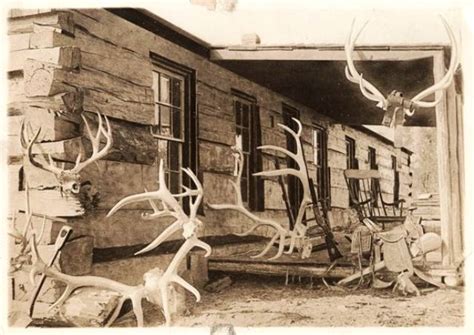 Elkhorn Ranch in Dakota Territory c. 1884 Antlers outside TR's ranch in ...