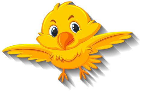 Cute yellow bird cartoon character 1590971 Vector Art at Vecteezy